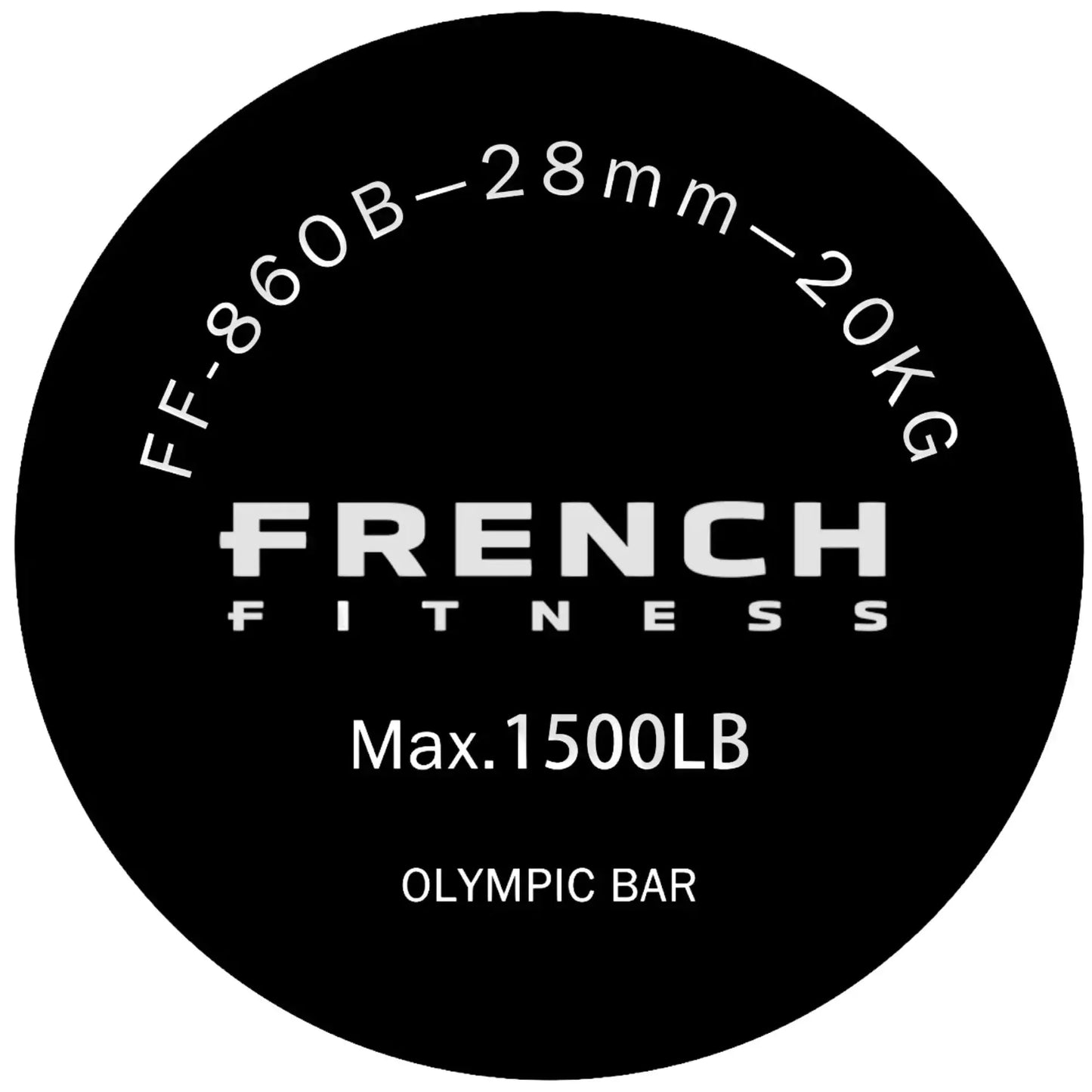 French Fitness - 7' (86") 45 Lb Olympic Power Bar -1500 Lb (New) - Close Up View