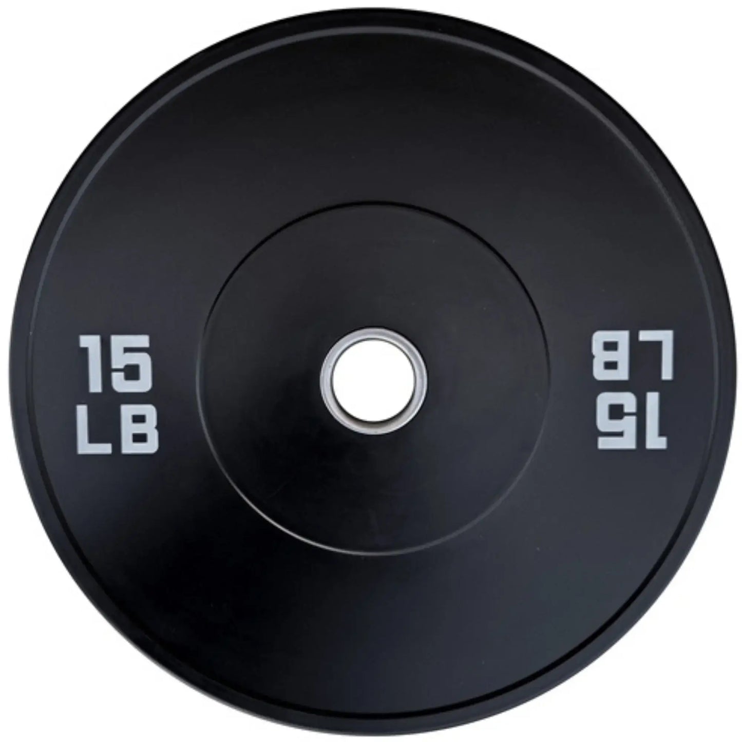 French Fitness Olympic Black Bumper Plate 15 lbs - Blank (New) Image 2