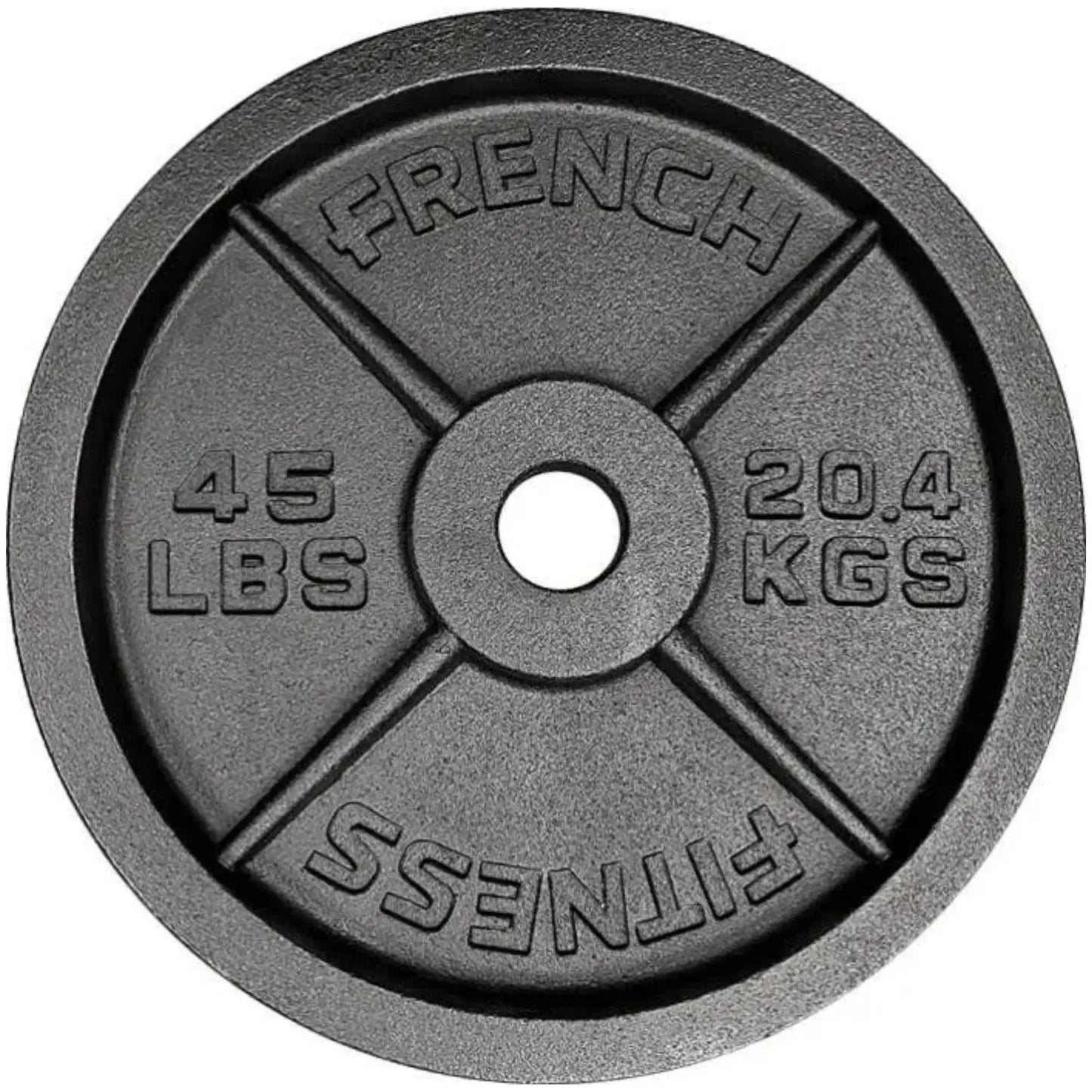 French Fitness - Cast Iron Olympic Weight Plate V1 Set 190 lbs (New) - Side View