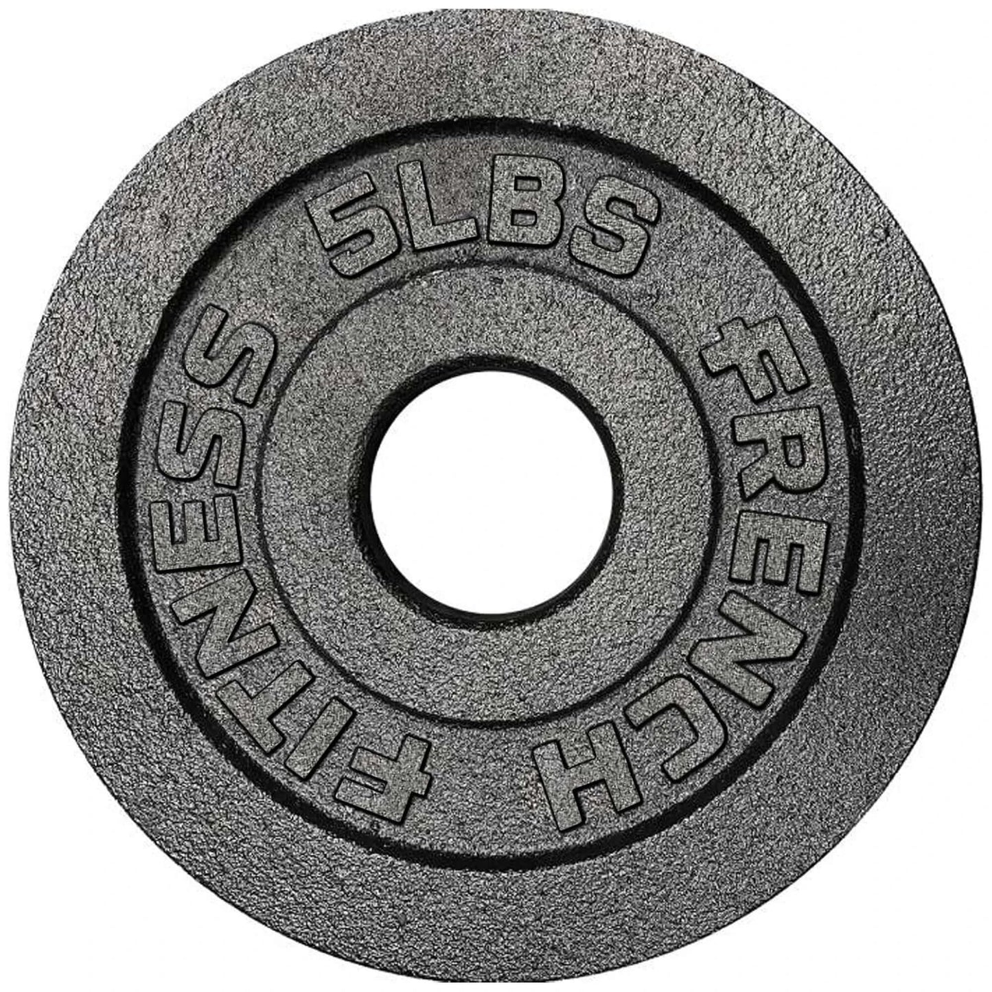 French Fitness - Cast Iron Olympic Weight Plate V1 5 lbs (New) - Side View