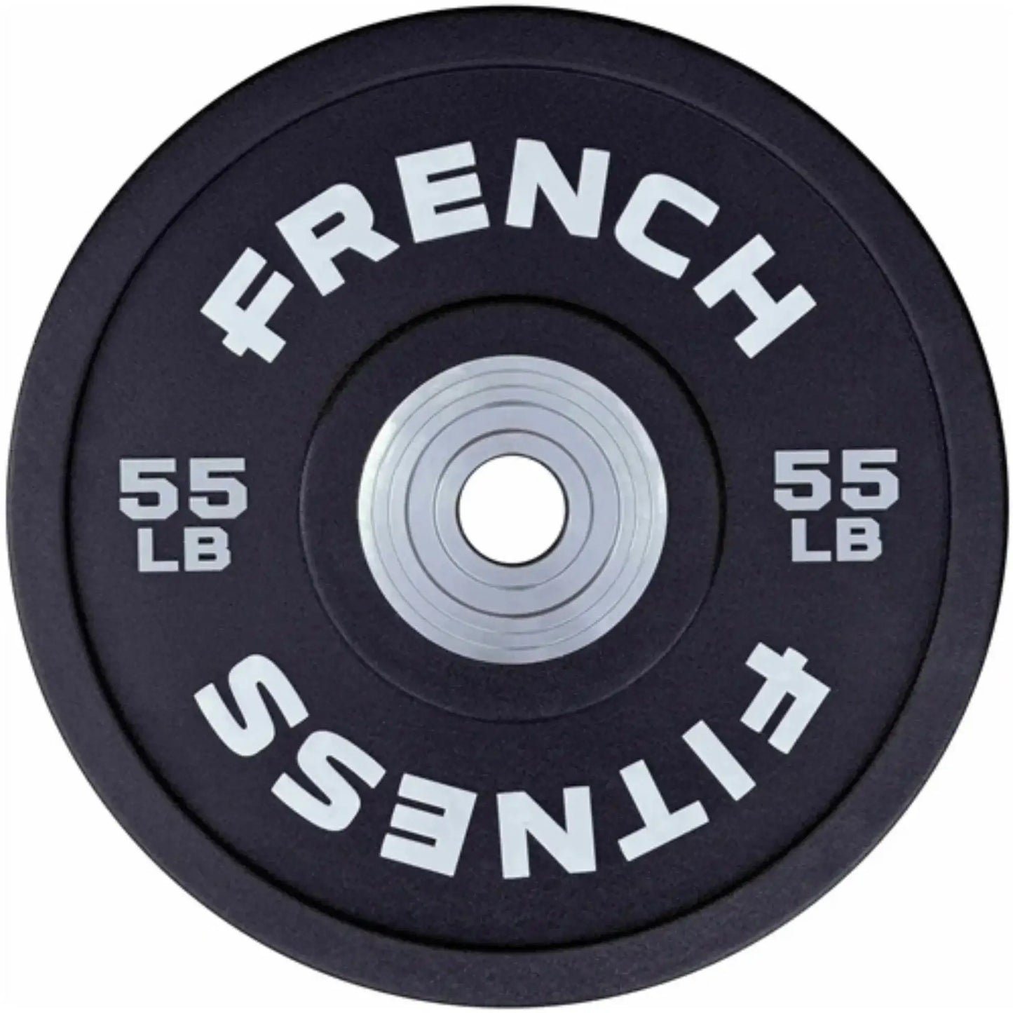 French Fitness Competition Urethane Bumper Plate Set 340 lb Black (New) Image 6
