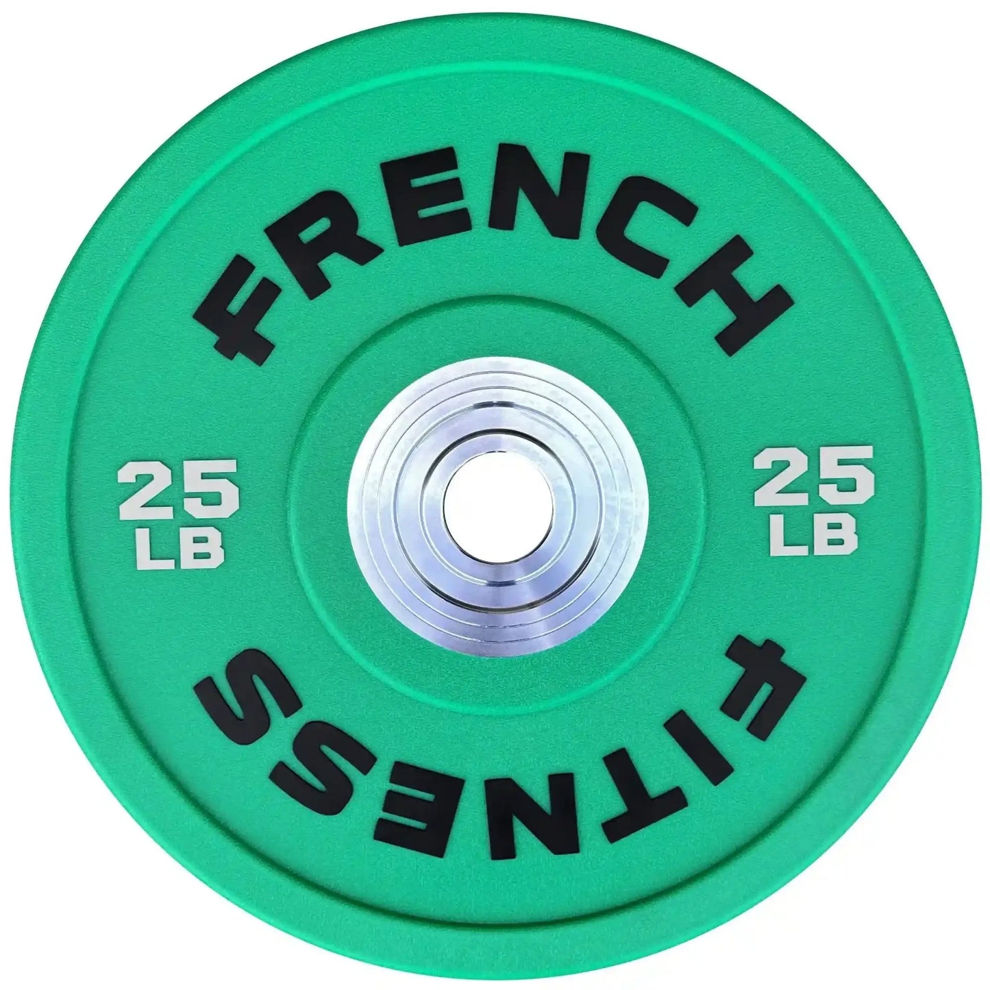 French Fitness Competition Urethane Bumper Plate 25 lb Colored (Green) (New) Image 2