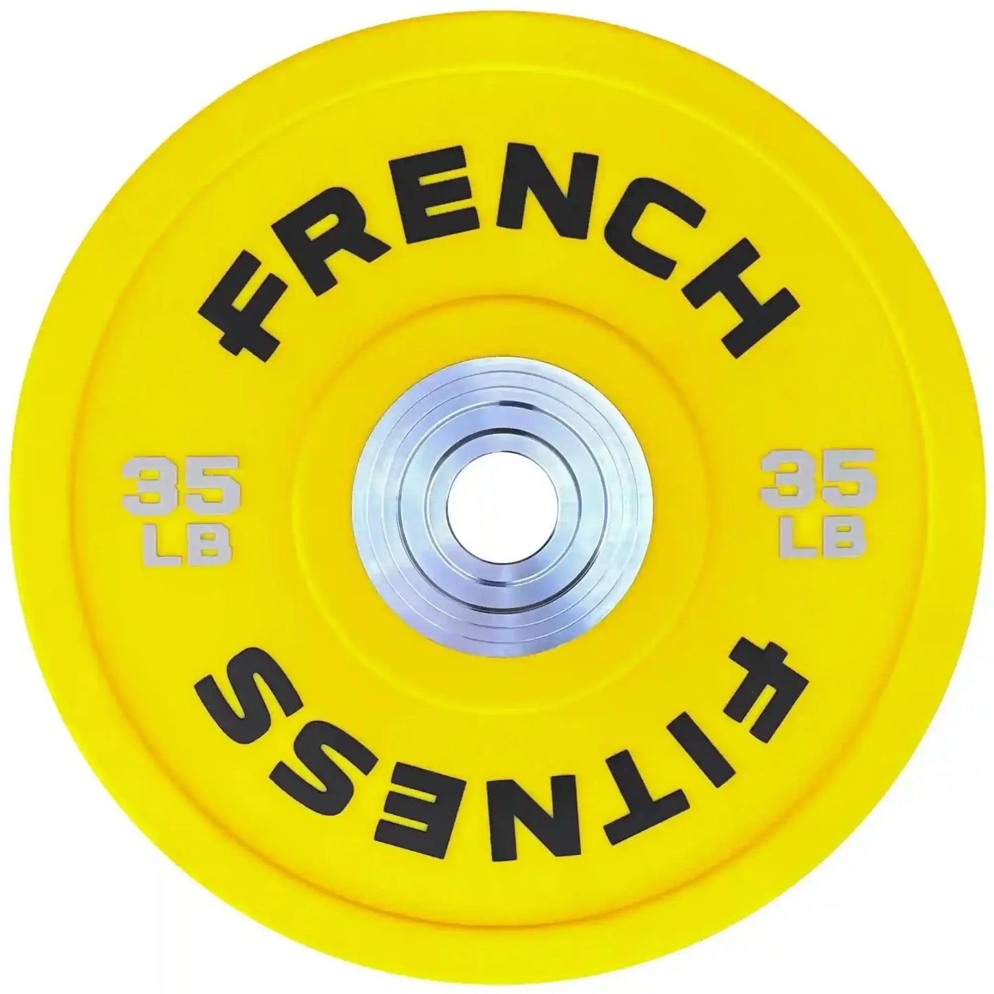 French Fitness Competition Urethane Bumper Plate 35 lb Colored (Yellow) (New) Image 2