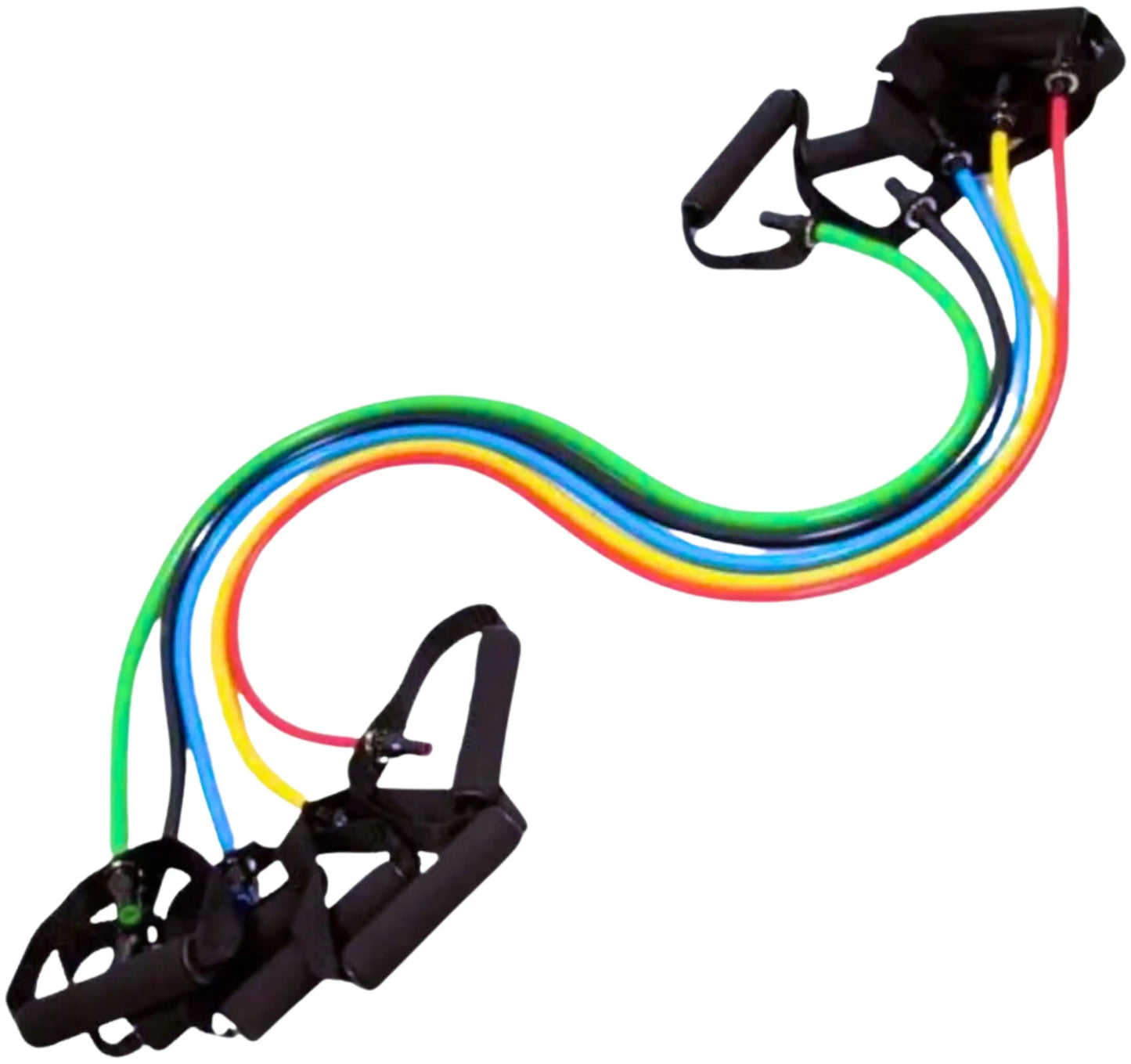 French Fitness Resistance Band Set of 5 w/Handles (New) Image 10