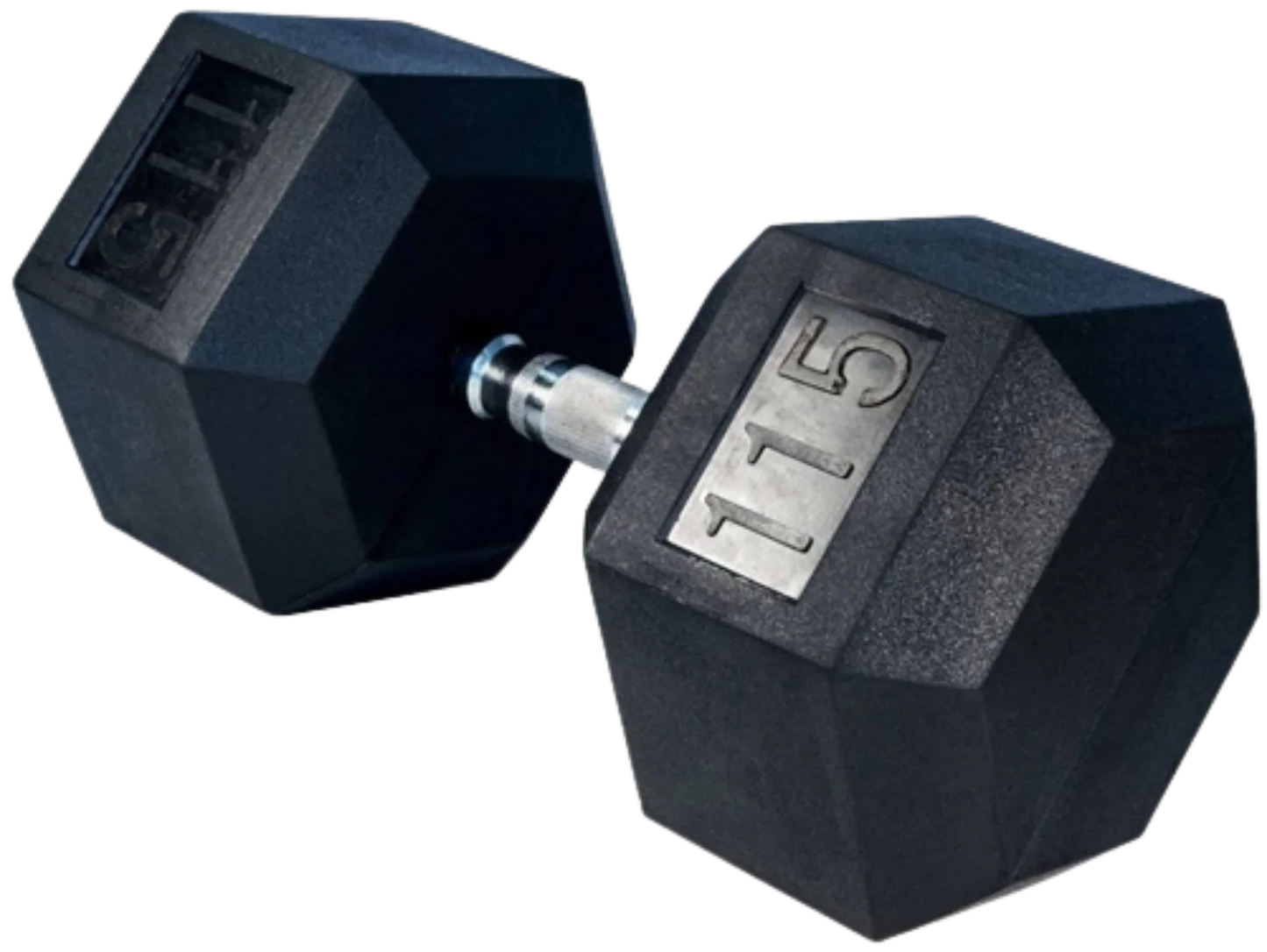 French Fitness Rubber Coated Hex Dumbbell 115 lbs - Single (New) Image