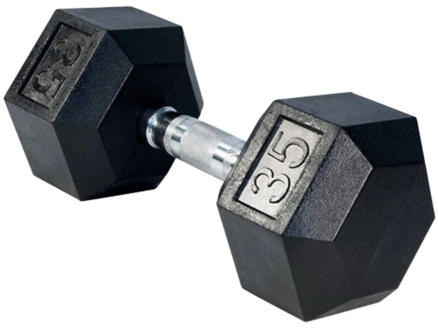 French Fitness Rubber Coated Hex Dumbbell 35 lbs - Single (New) Image