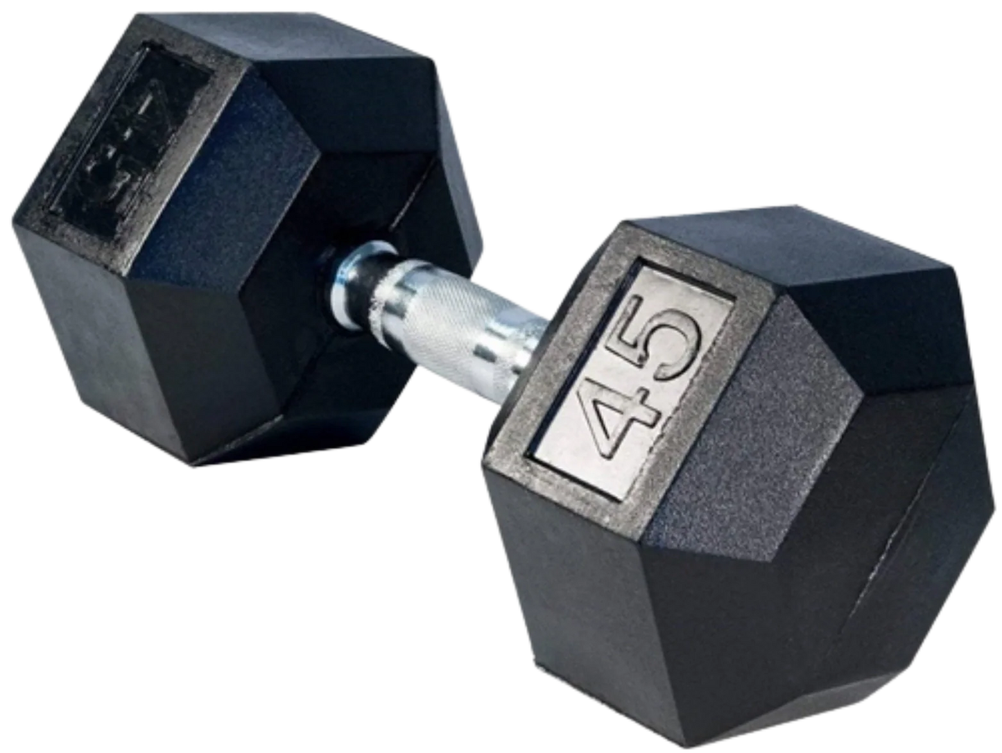 French Fitness Rubber Coated Hex Dumbbell 45 lbs - Single (New) Image