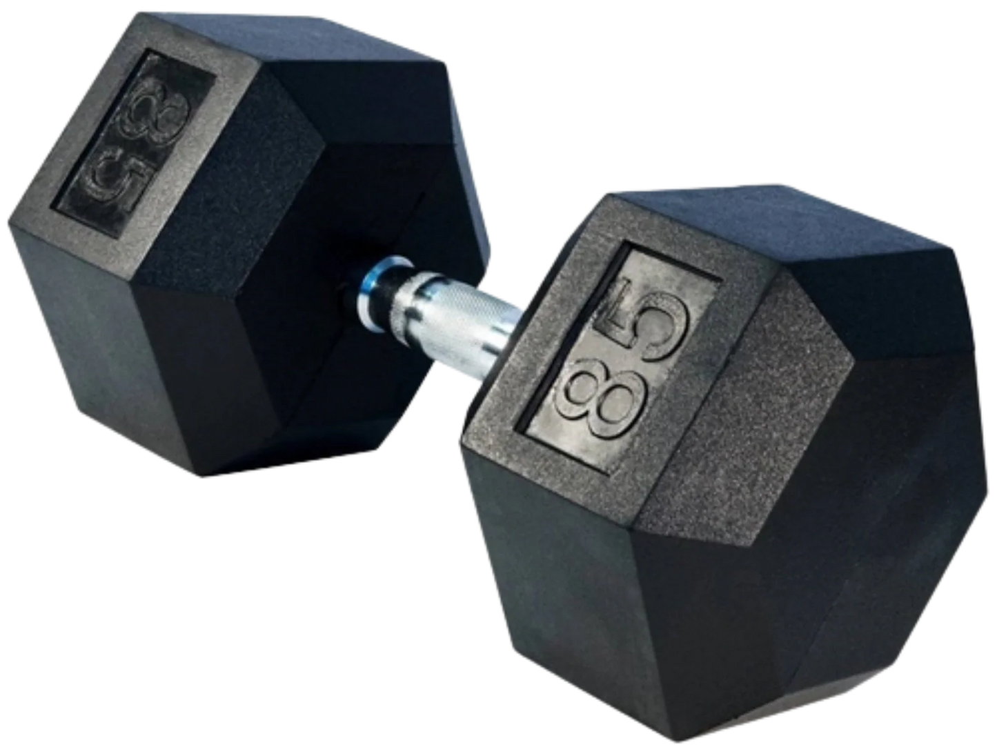 French Fitness Rubber Coated Hex Dumbbell 85 lbs - Single (New) Image