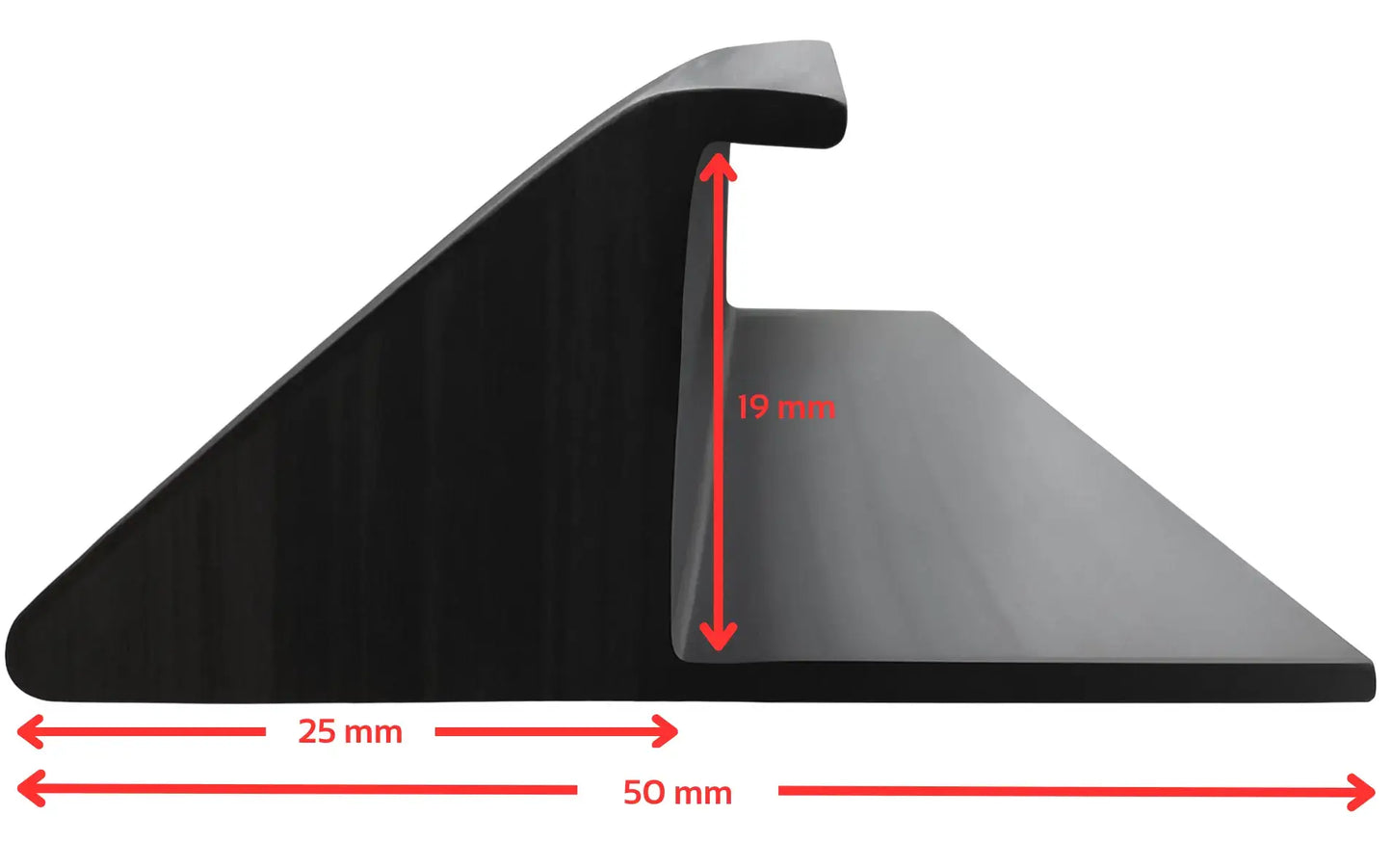 French Fitness Rubber Flooring Ramps Beveled Edge Transition Strip 19mm (New) Image 2