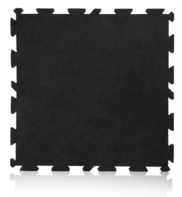 French Fitness Rubber Interlocking Tiles Gym Flooring (39.37"x39.37" ea) (New) Image 2