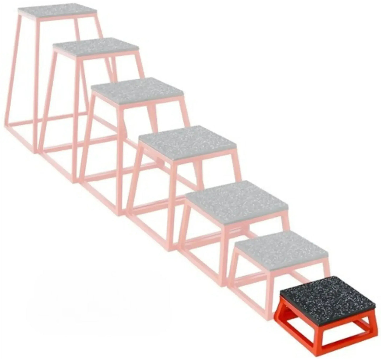 French Fitness 6" Steel Plyo Jump Box (New) - Angled View