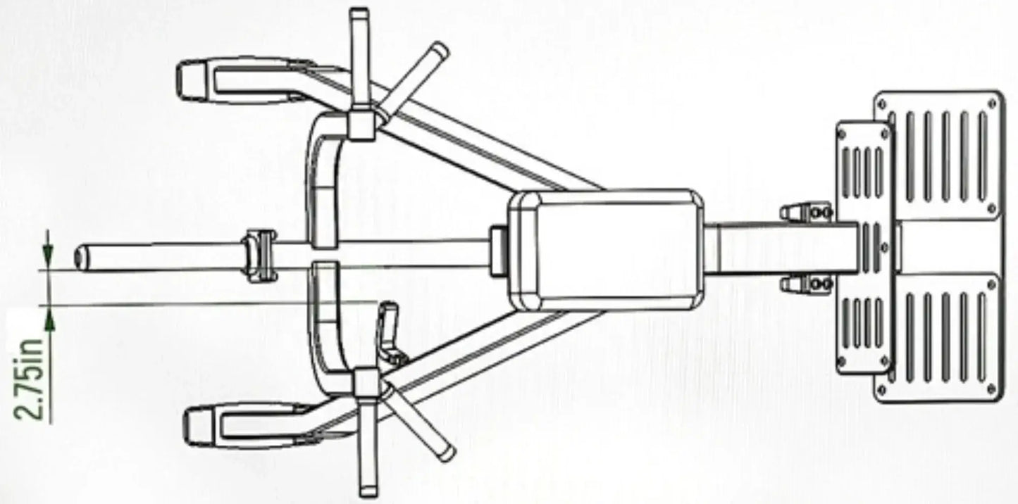 French Fitness - Chest Supported T-Bar Row TBAR-C90 Black (New) - Overhead View
