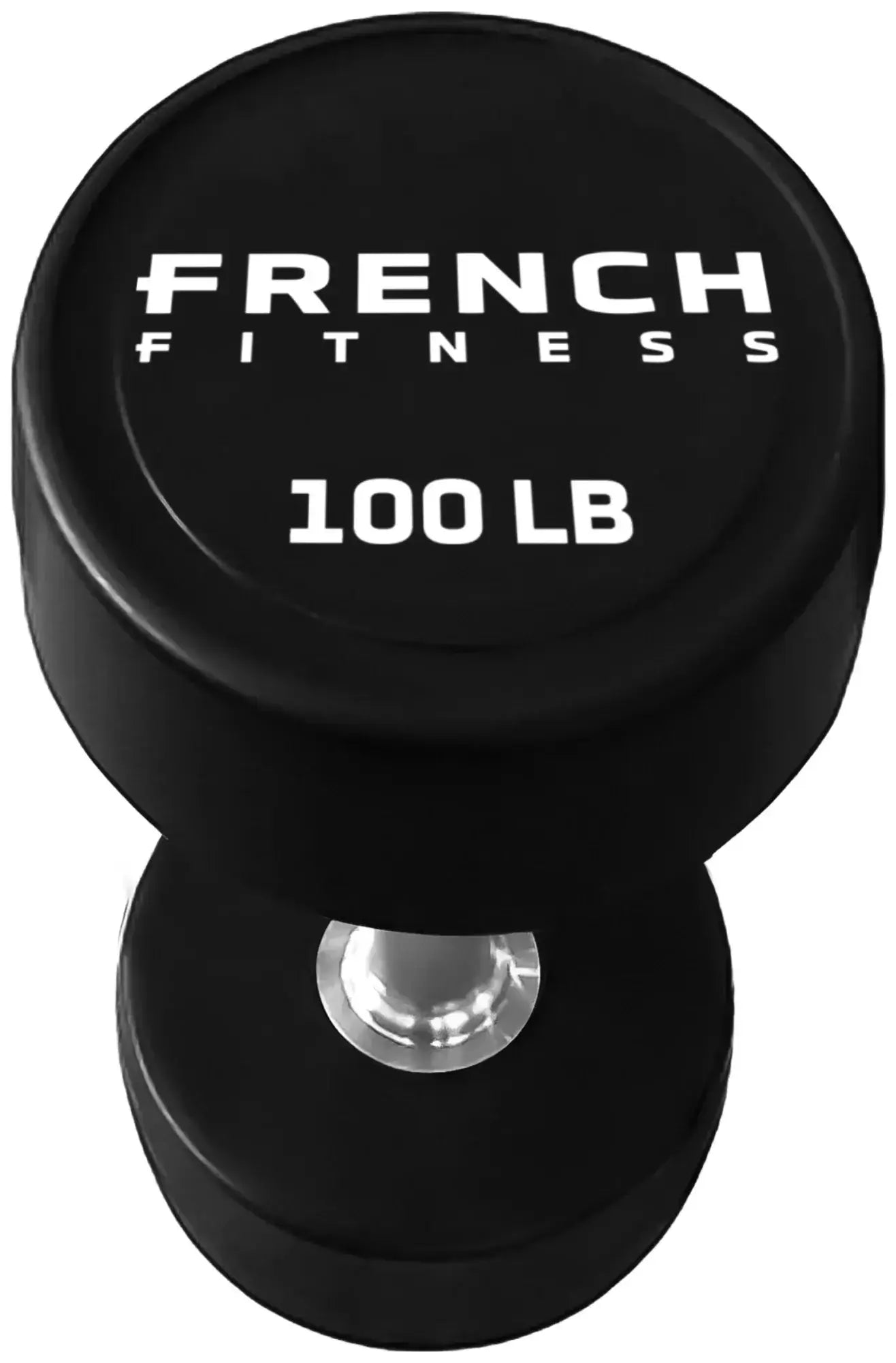 French Fitness Urethane Round Pro Style Dumbbell V2 100 lbs - Single (New) Image 2