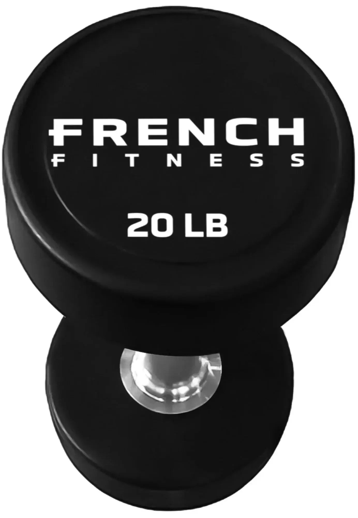 French Fitness Urethane Round Pro Style Dumbbell V2 20 lbs - Single (New) Image 2
