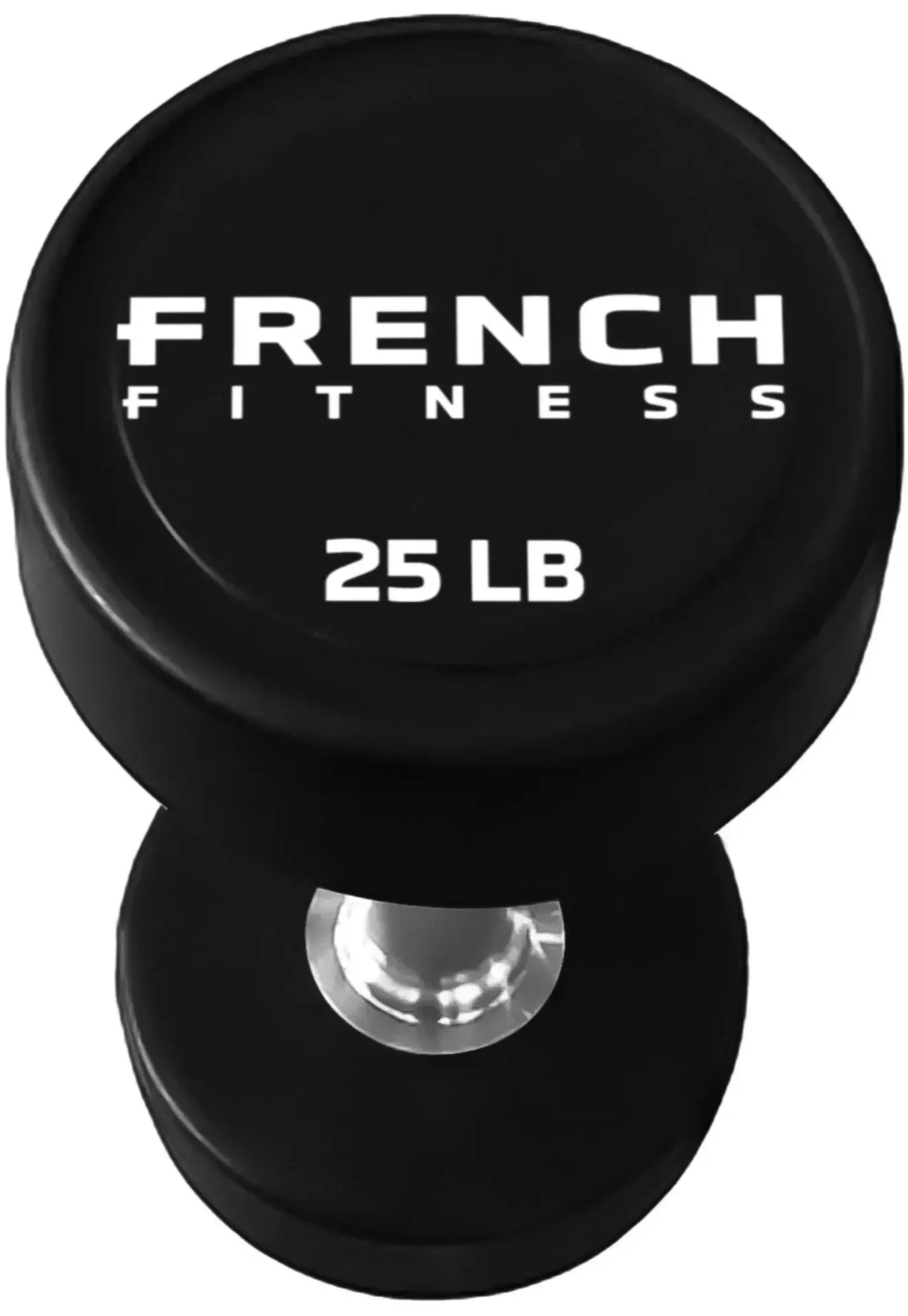 French Fitness Urethane Round Pro Style Dumbbell V2 25 lbs - Single (New) Image 2