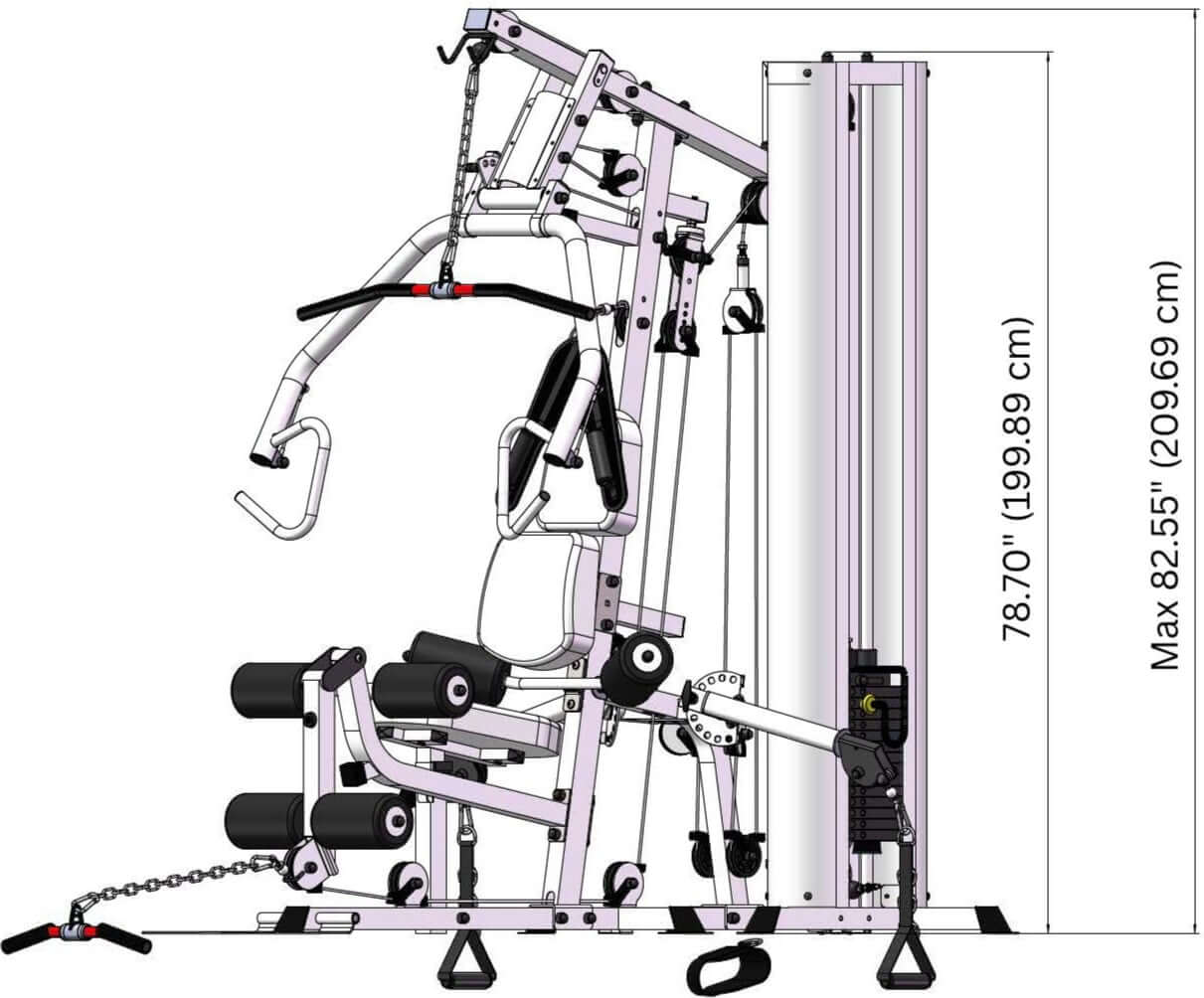 French Fitness X4 Functional Gym System w/Leg Press - Silver (New) Image 5