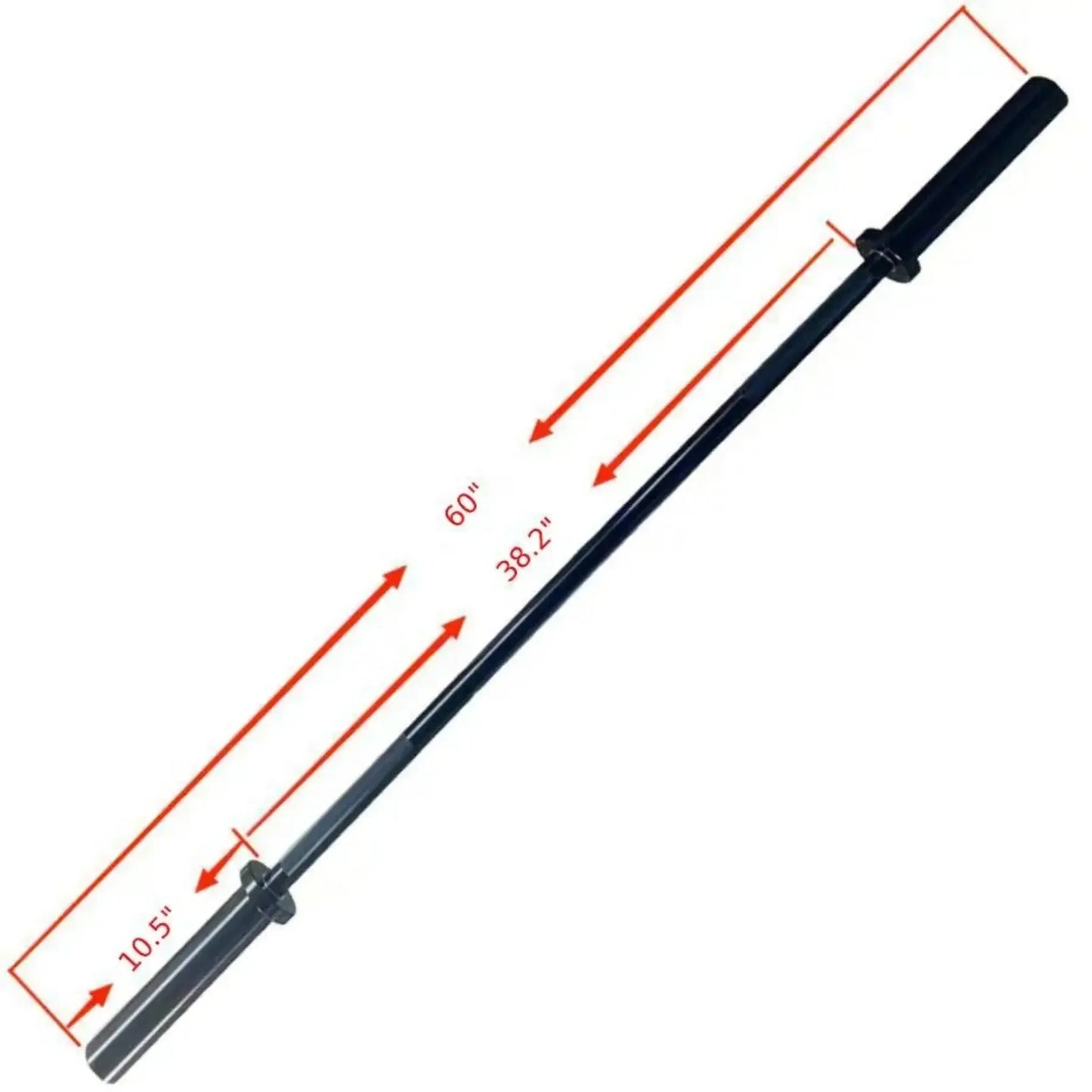 French Fitness 5' Black Olympic Bar - 26 Lbs (New) - Detailed View