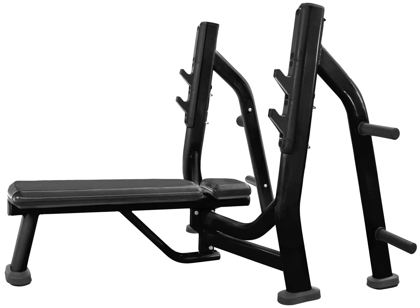 French Fitness FFB Black Olympic Flat Bench w/Weight Horns (New) Image 5