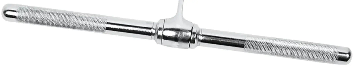 French Fitness - Chrome 21" Revolving Straight Bar (New) - Angled View