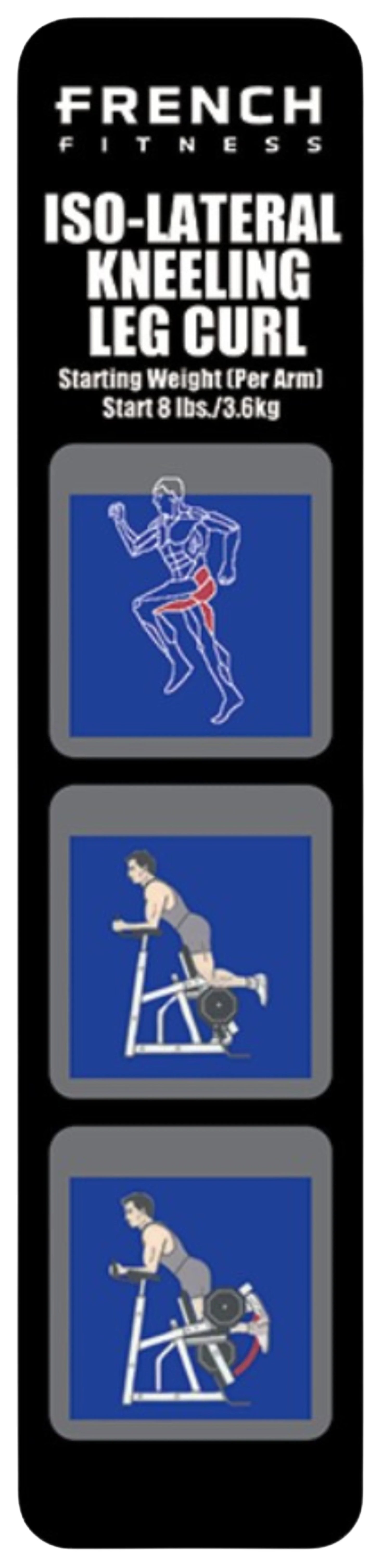 French Fitness Napa Iso-Lateral Kneeling / Standing Leg Curl Plate Loaded (New) Image 2