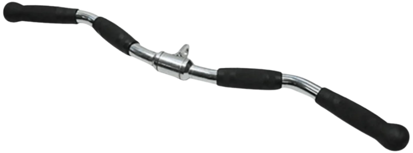 French Fitness - 28" Rubber Grip Revolving Curl Bar - Front View