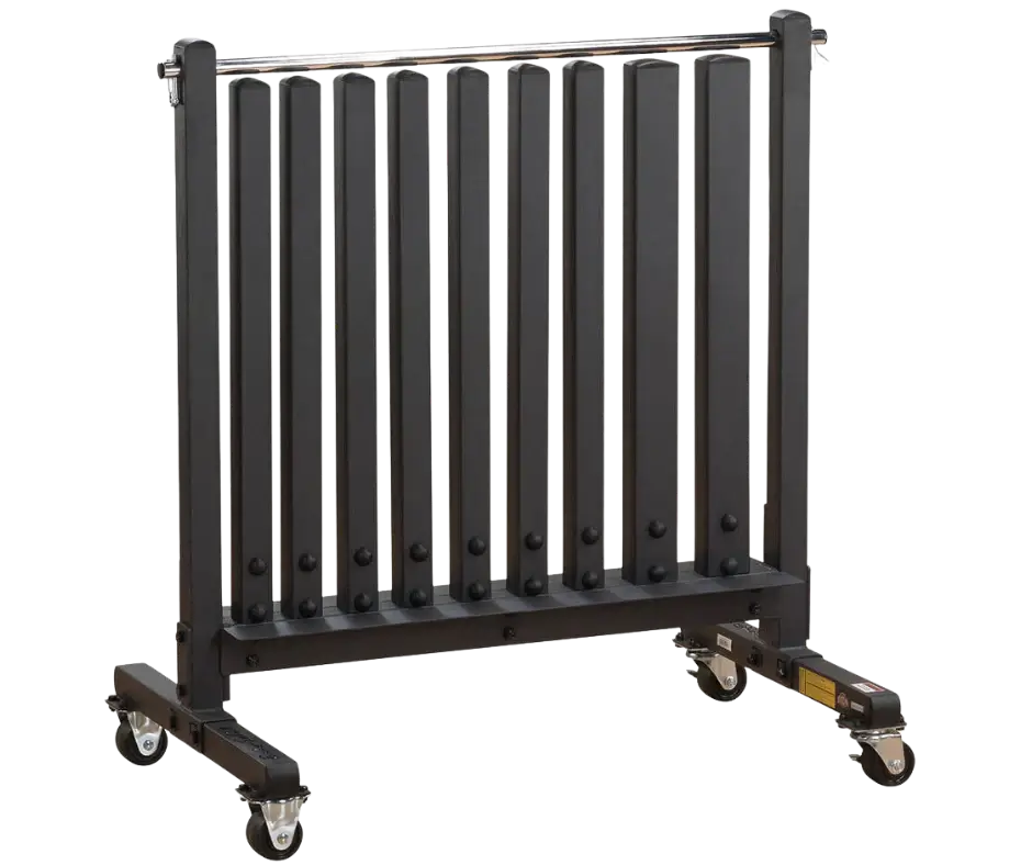 French Fitness Colorful Hex Vinyl 48 Pair Dumbbell Set w/ Body-Solid GDR500 Rack (New) Image