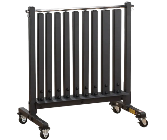 French Fitness Colorful Hex Vinyl 48 Pair Dumbbell Set w/ Body-Solid GDR500 Rack (New) Image