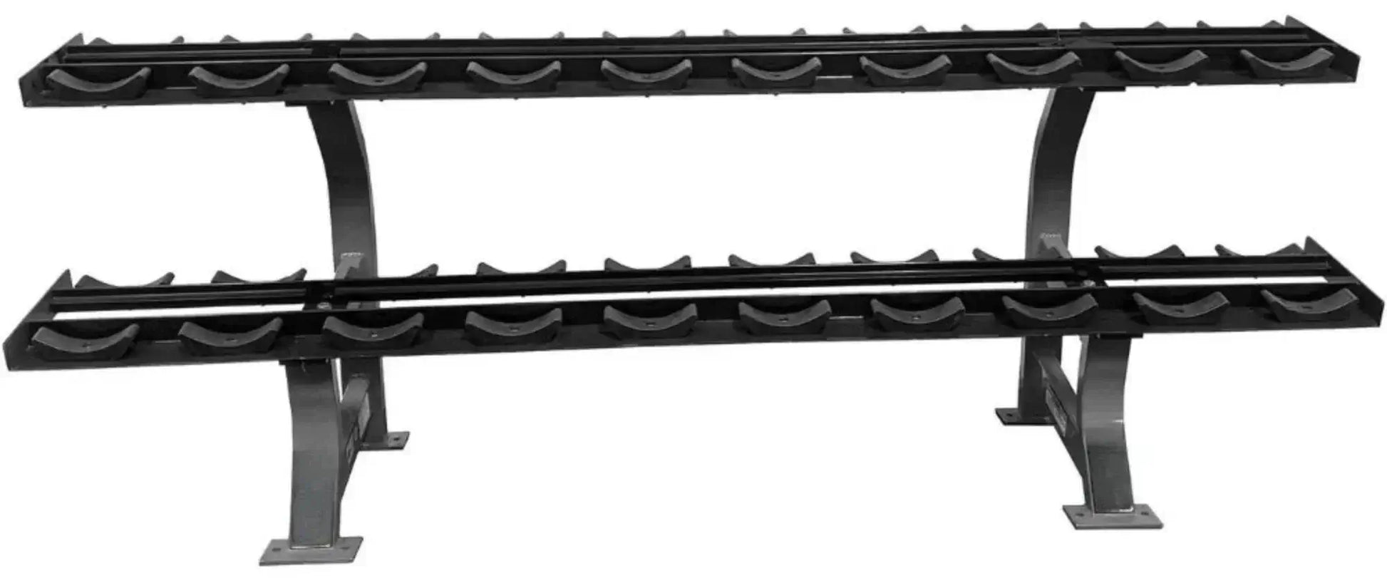 French Fitness - 2 Tier Saddle Dumbbell Rack V2, 10 Pairs (New) -Front View