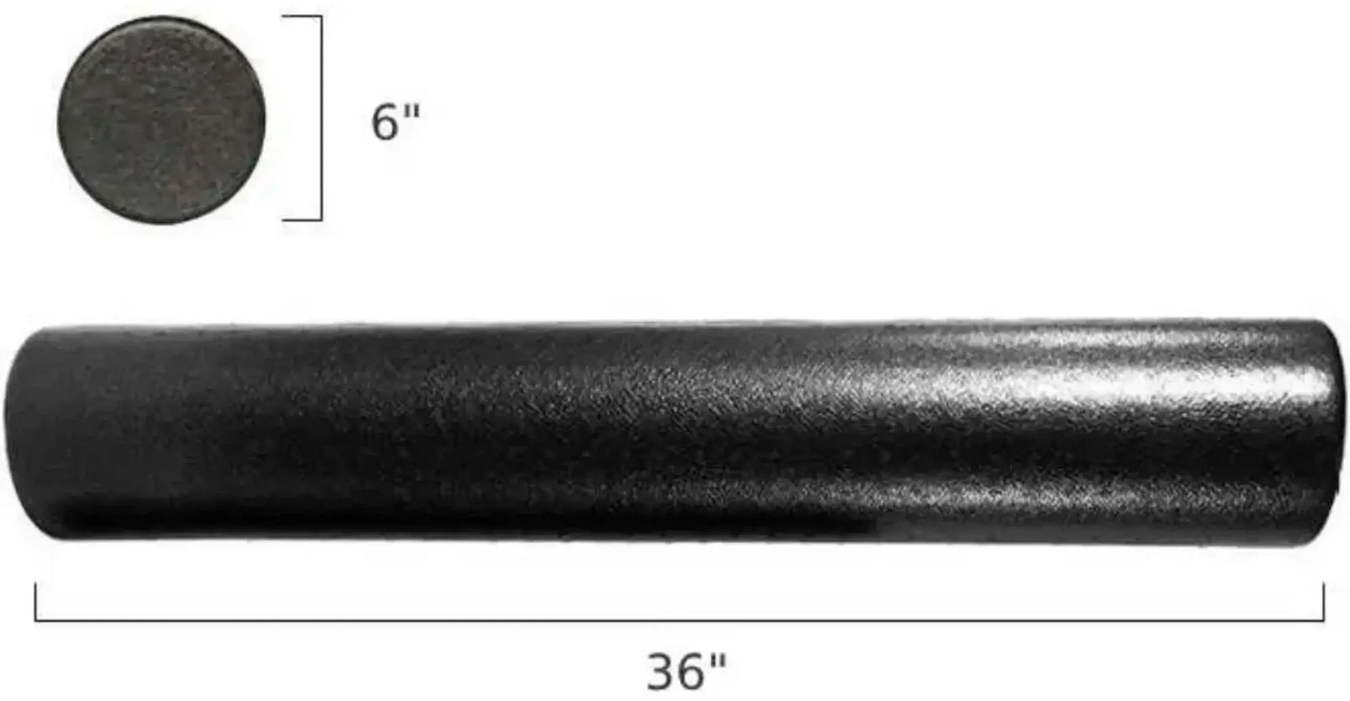 French Fitness 36" Black Foam Roller (New) - Detailed View