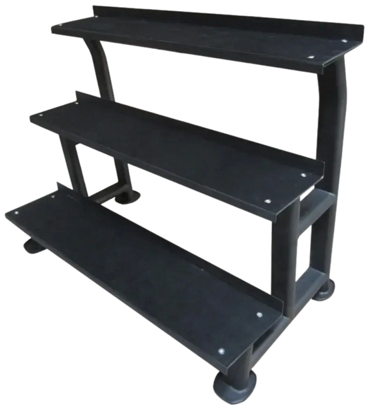 French Fitness - 3 Tier Kettlebell Rack (New) - Angled View