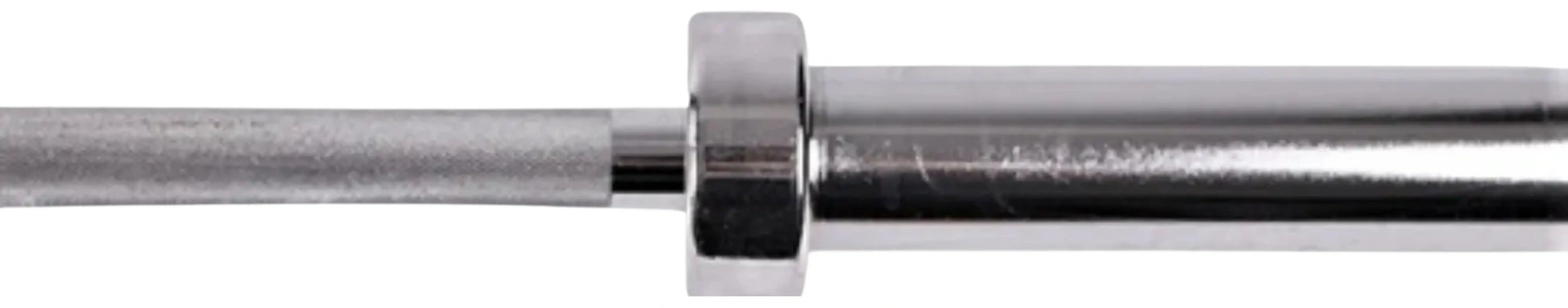 French Fitness 5' Chrome Olympic Bar - 26 Lbs (New) - Side View