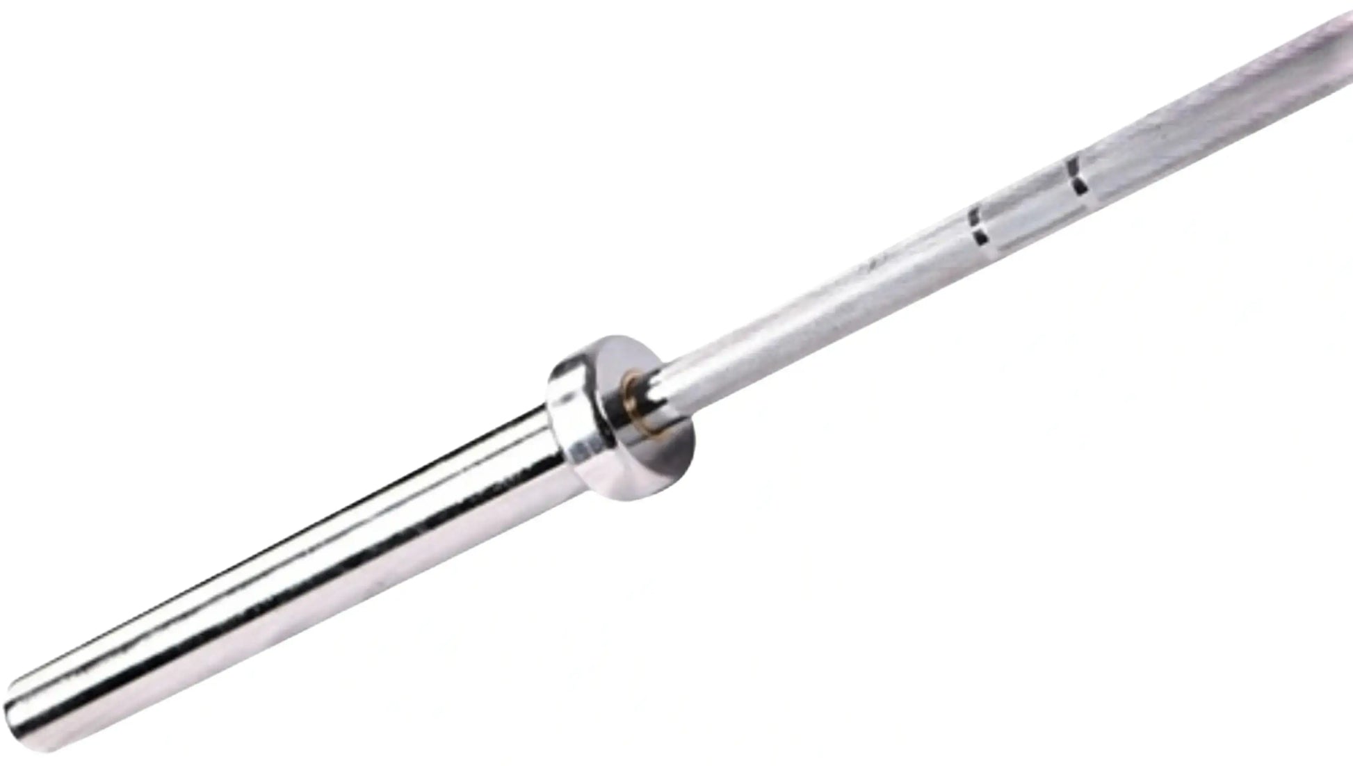 French Fitness 5' Chrome Olympic Bar - 26 Lbs (New) - Close Up View