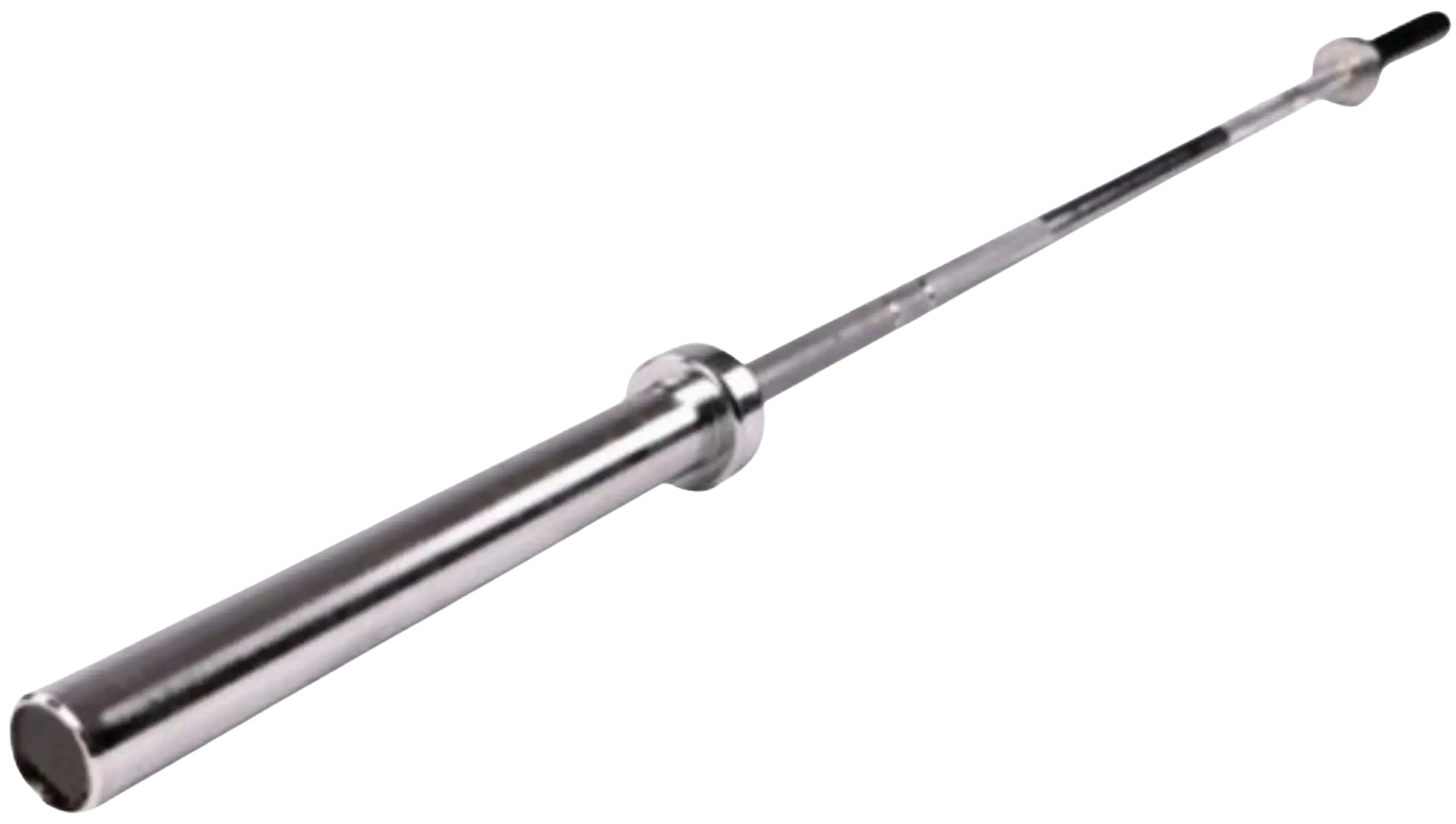 French Fitness 6' Chrome Olympic Bar - 33 Lbs (New) - Angled View