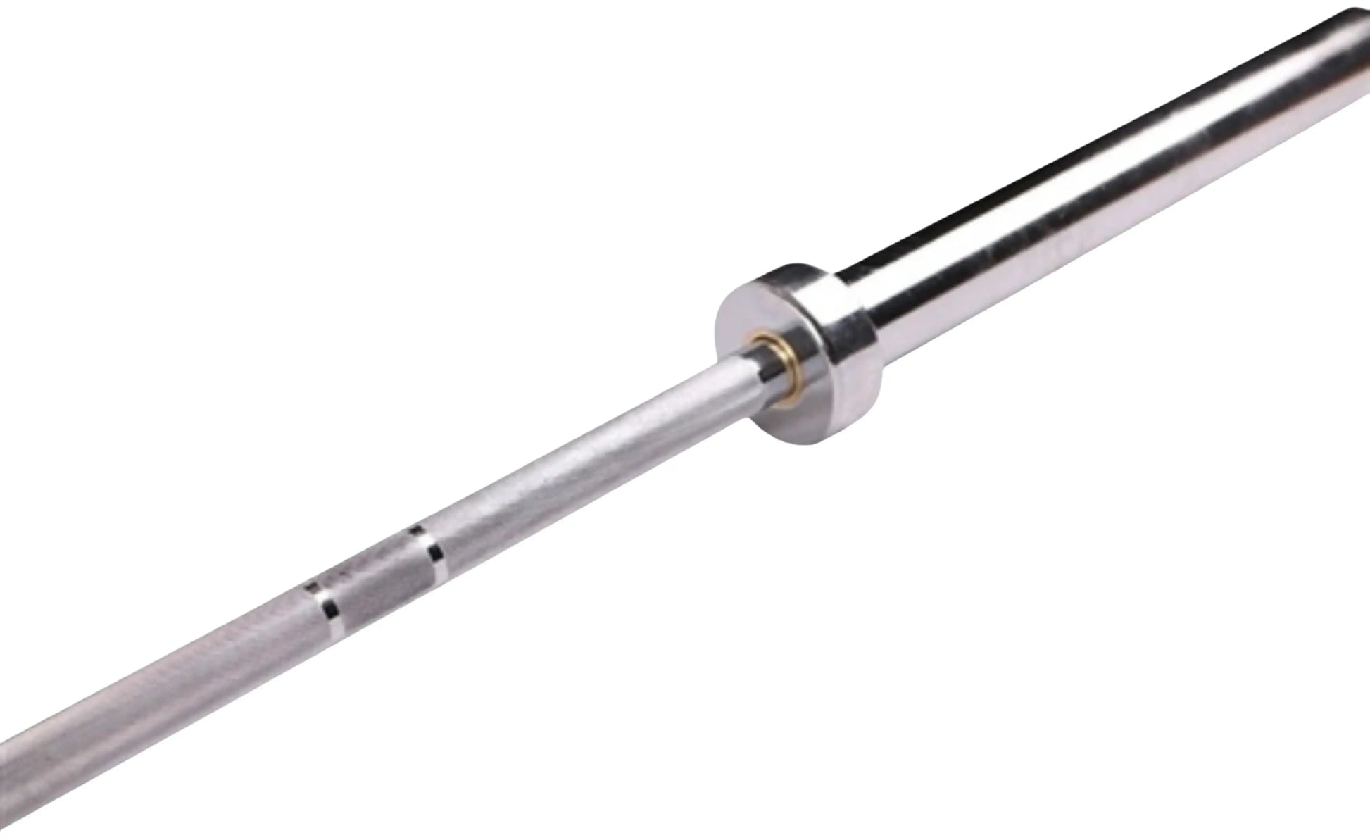 French Fitness 6' Chrome Olympic Bar - 33 Lbs (New) - Close Up View