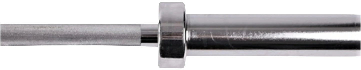 French Fitness 6' Chrome Olympic Bar - 33 Lbs (New) - Close Up View