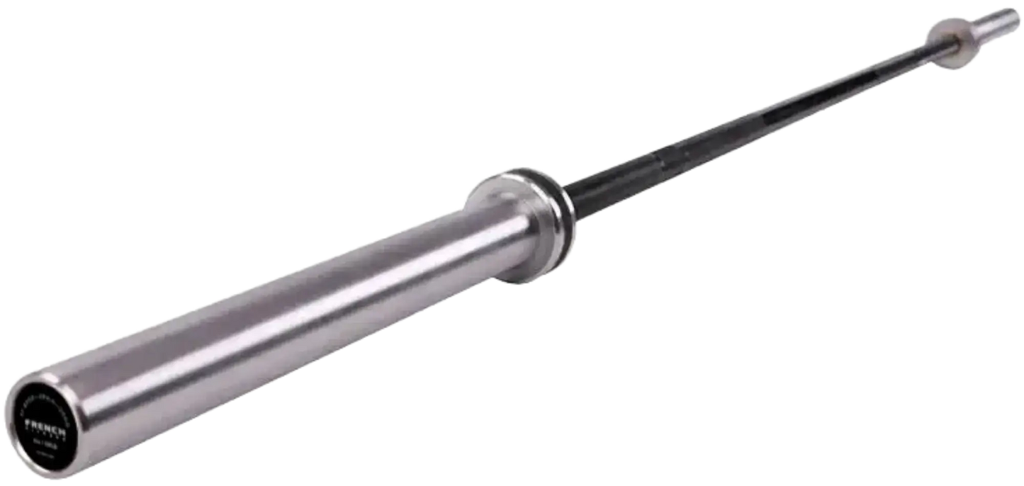 French Fitness - 7' (86") 45 Lb Olympic Power Bar -1500 Lb (New) - Angled View