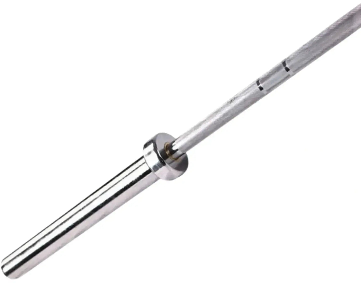 French Fitness - 7' (86") Chrome 45 Lb Olympic Bar (New) - Close Up View