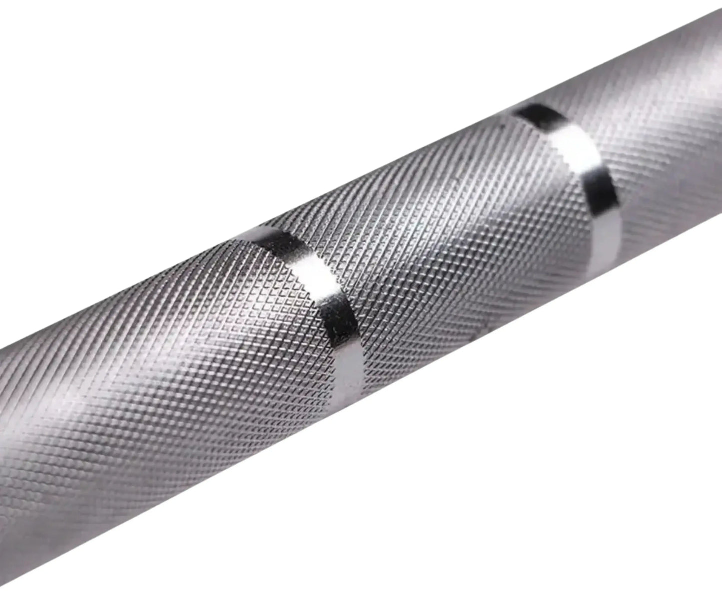French Fitness - 7' (86") Chrome 45 Lb Olympic Bar (New) - Close Up View