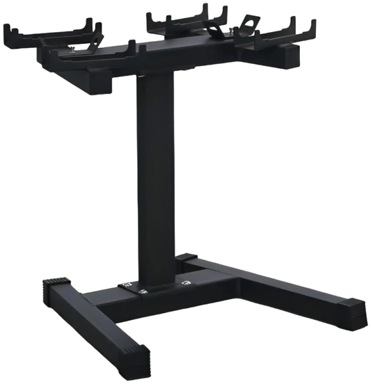 French Fitness - Adjustable Dumbbell Set Stand (New) - Angled View