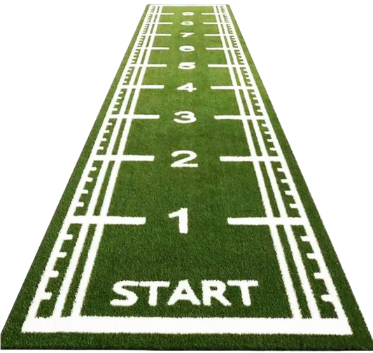 French Fitness - Artificial Performance Gym Turf Track w/Start Marker - 14 ft x 50 ft (New) - Front View