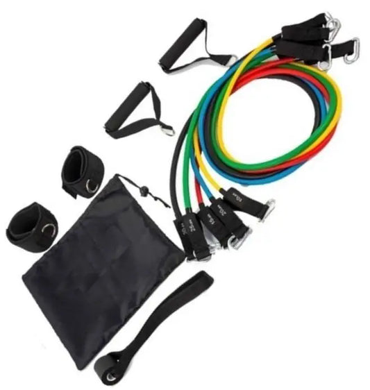 French Fitness Resistance Band Set, 5 Pack (10lb/15lb/20lb/25lb/30lb) (New) Image