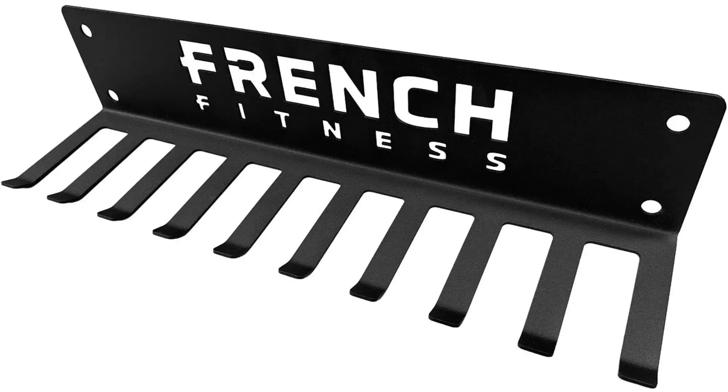 French Fitness - Belt & Band Hanger Wall Mounted Rack (New) - Angled VIew