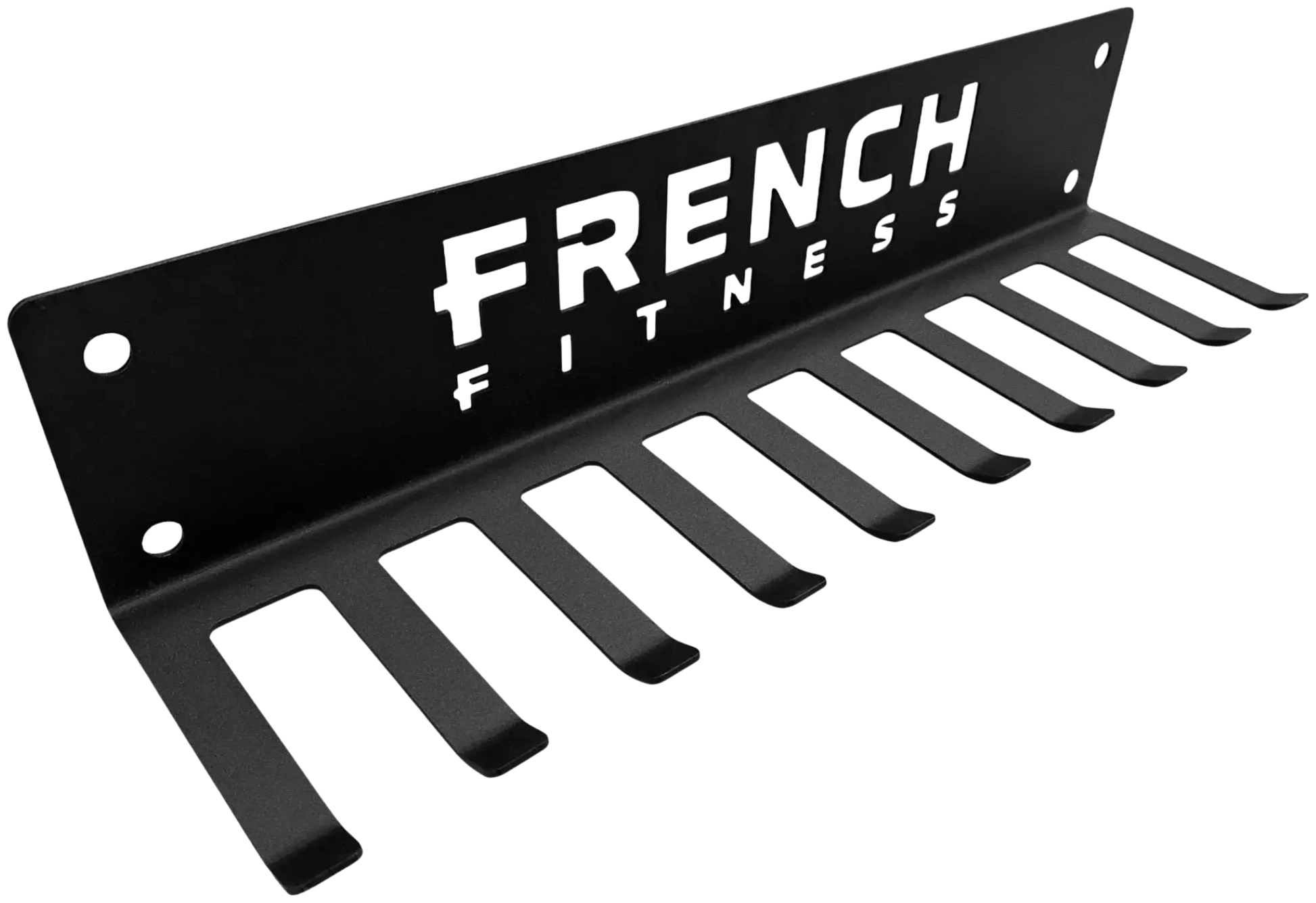 French Fitness - Belt & Band Hanger Wall Mounted Rack (New) - Angled View