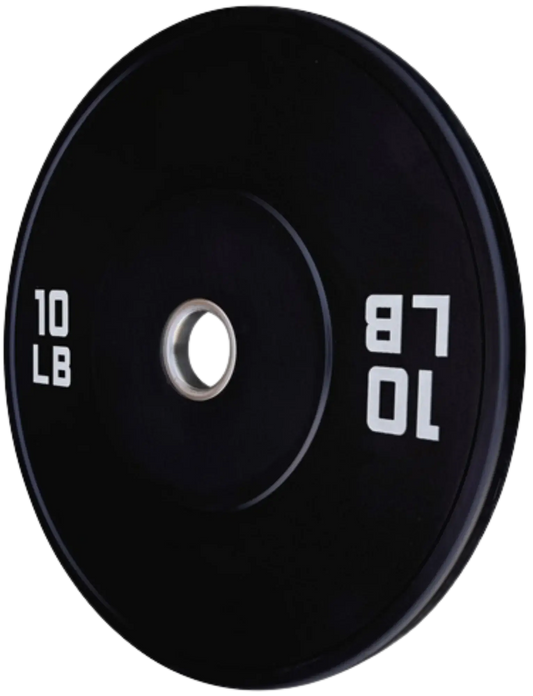 French Fitness Olympic Black Bumper Plate 10 lbs - Blank (New) Image