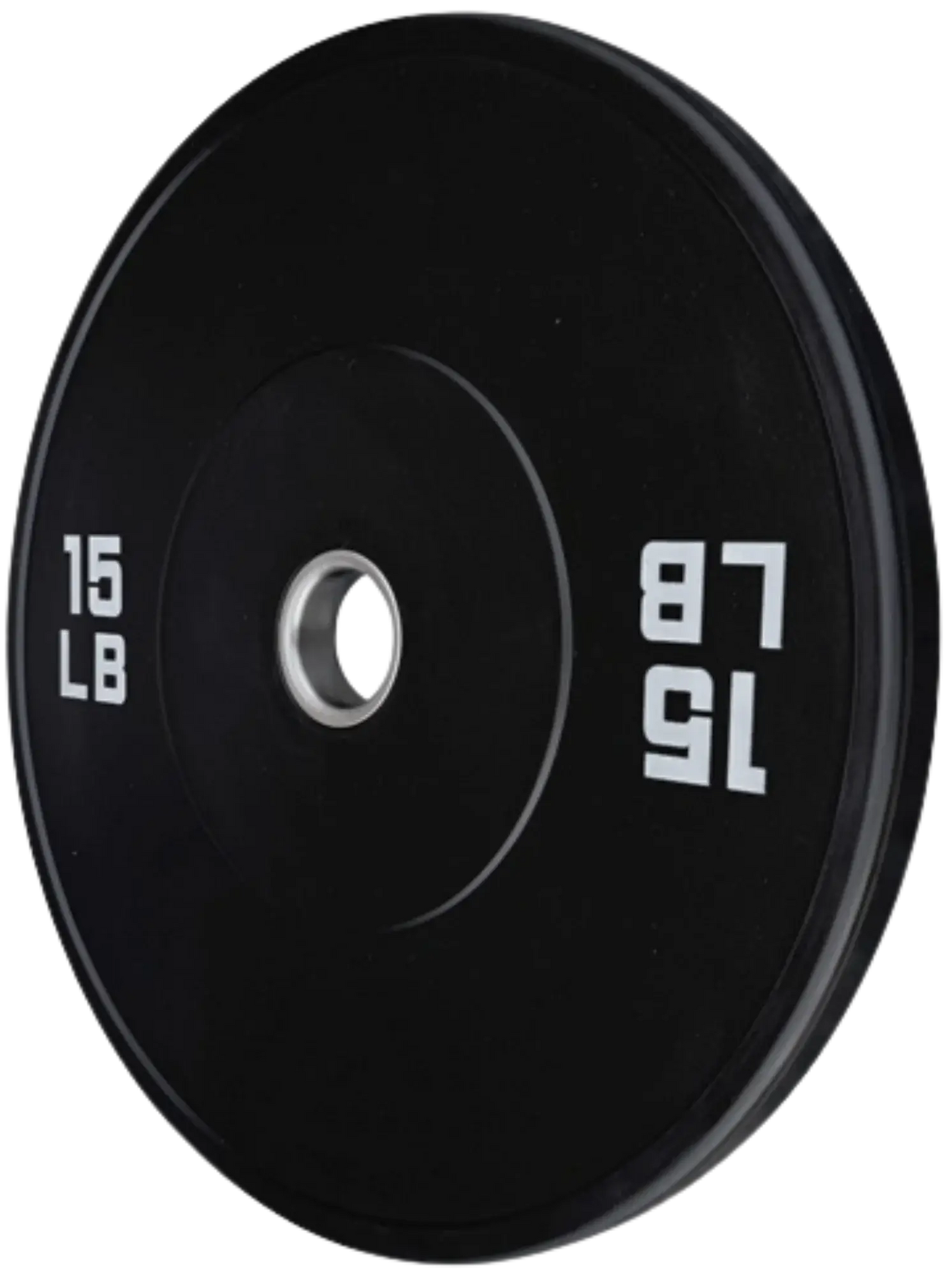 French Fitness Olympic Black Bumper Plate 15 lbs - Blank (New) Image