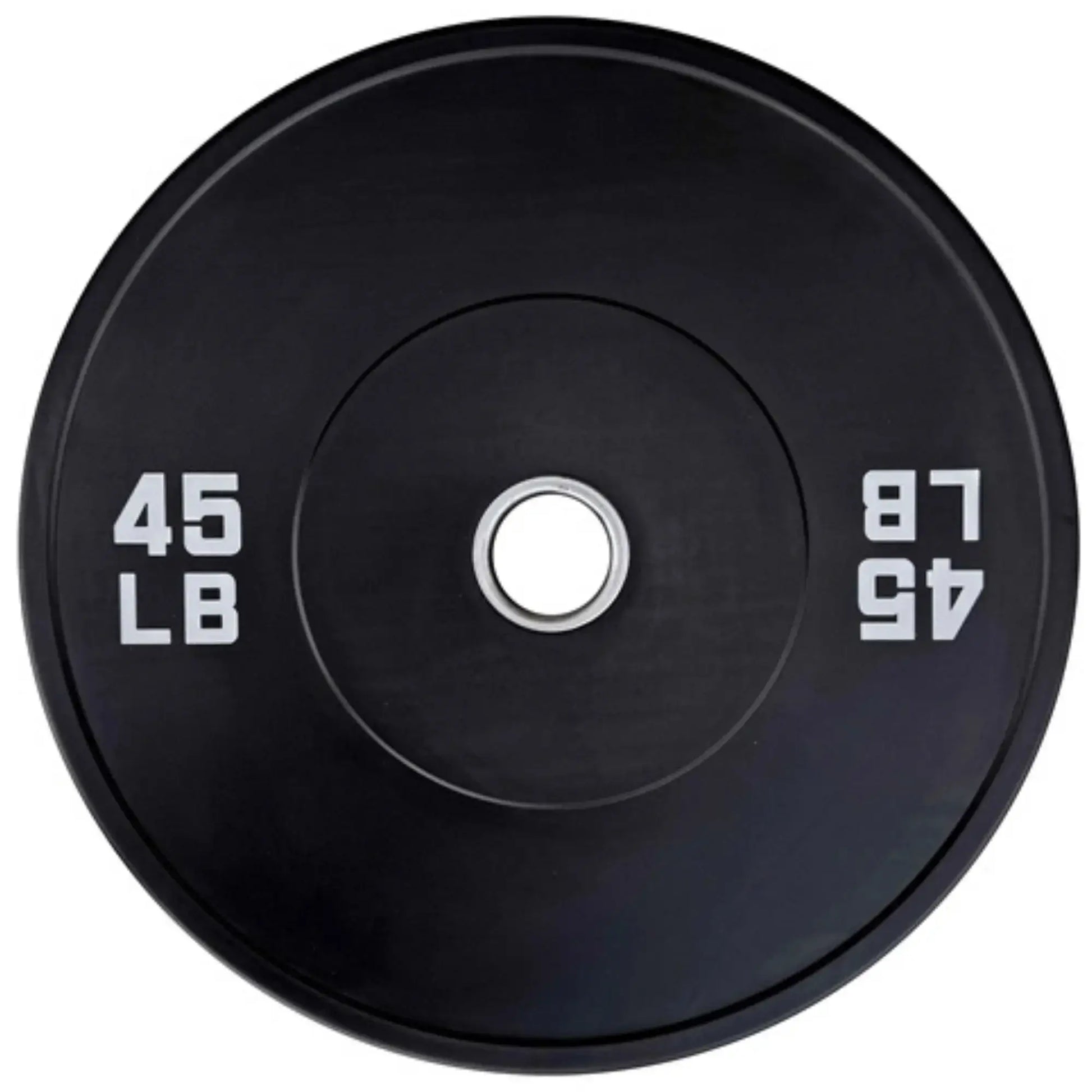 French Fitness Olympic Black Bumper Plate Set 190 lbs - Blank (New) Image 5
