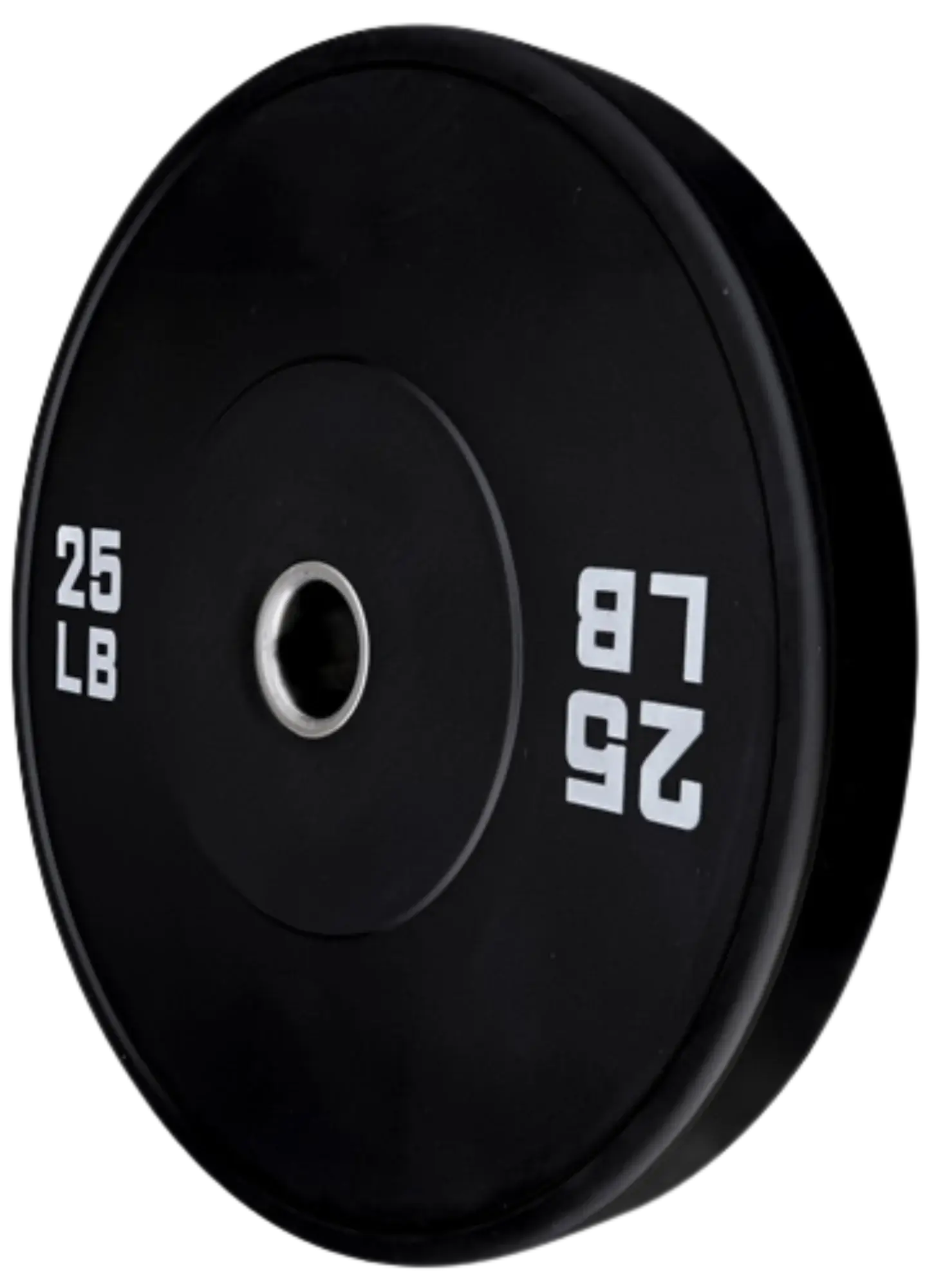 French Fitness Olympic Black Bumper Plate 25 lbs - Blank (New) Image