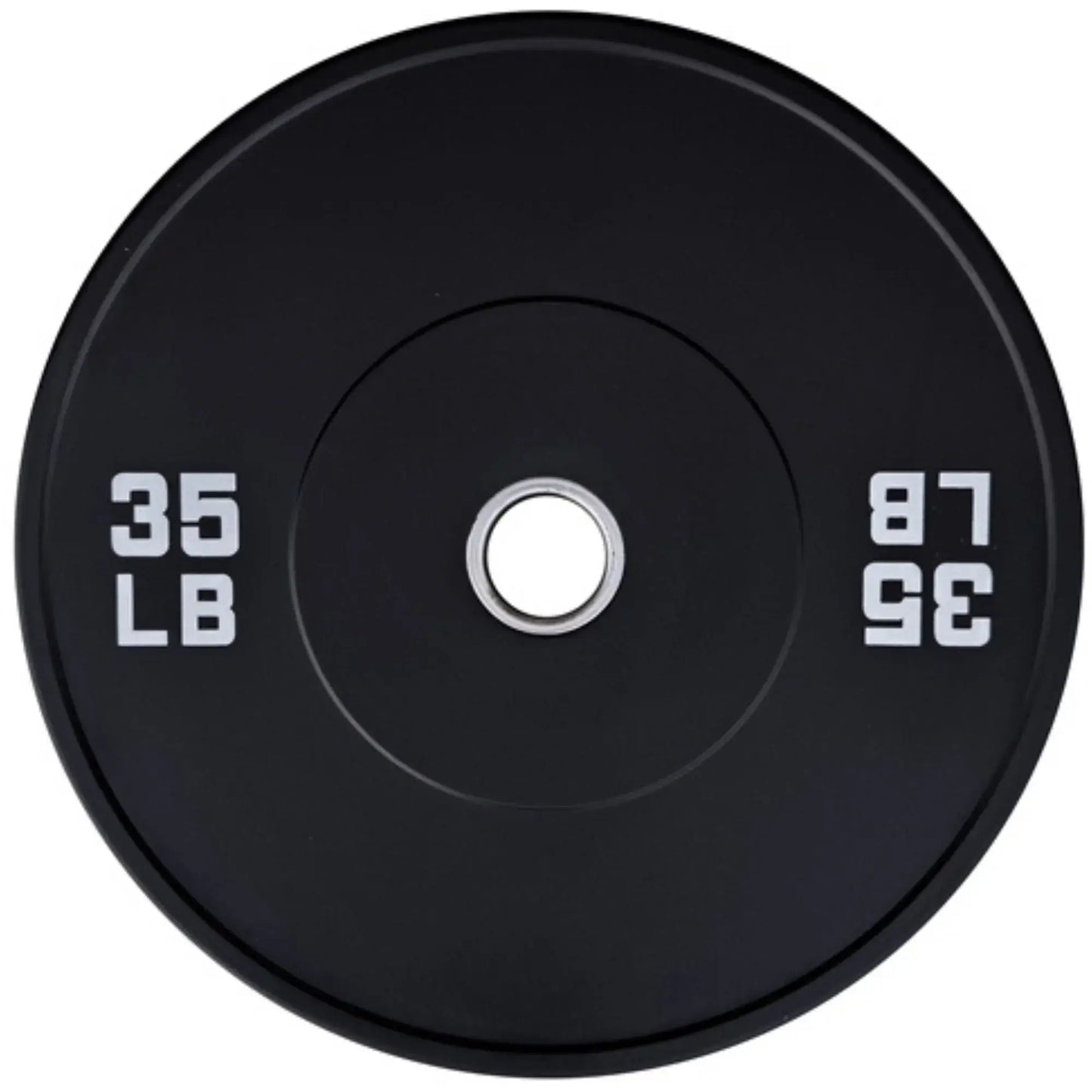 French Fitness Olympic Black Bumper Plate 35 lbs - Blank (New) Image 2