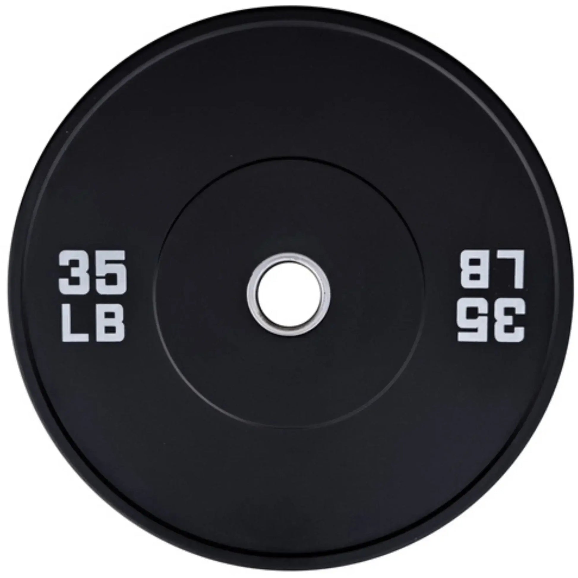 French Fitness Olympic Black Bumper Plate 35 lbs - Blank (New) Image 2