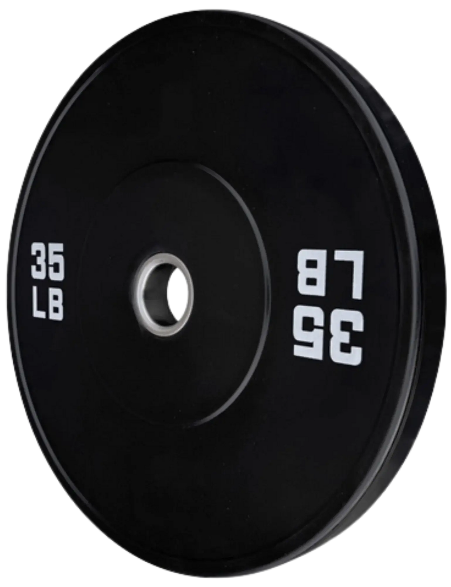 French Fitness Olympic Black Bumper Plate 35 lbs - Blank (New) Image